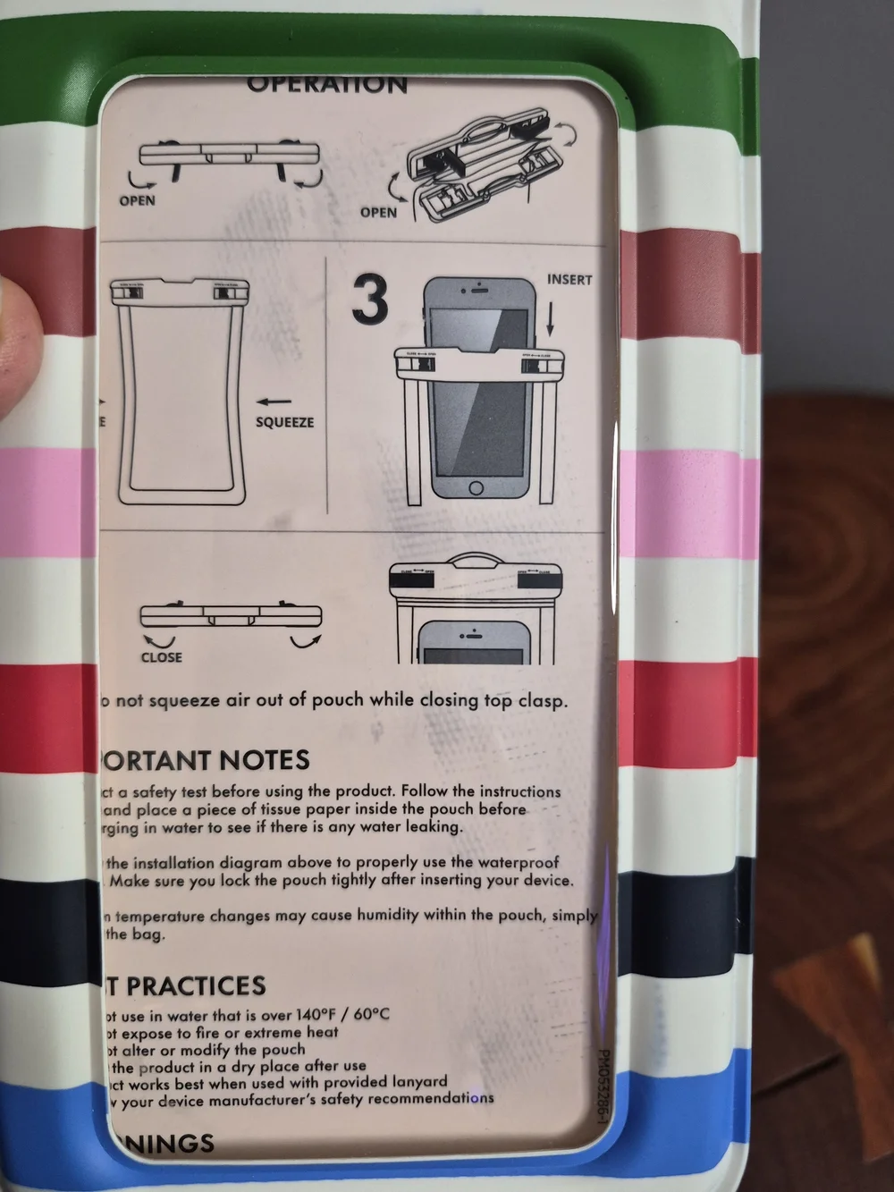 kate spade New York Multi Striped Waterproof Phone Pouch